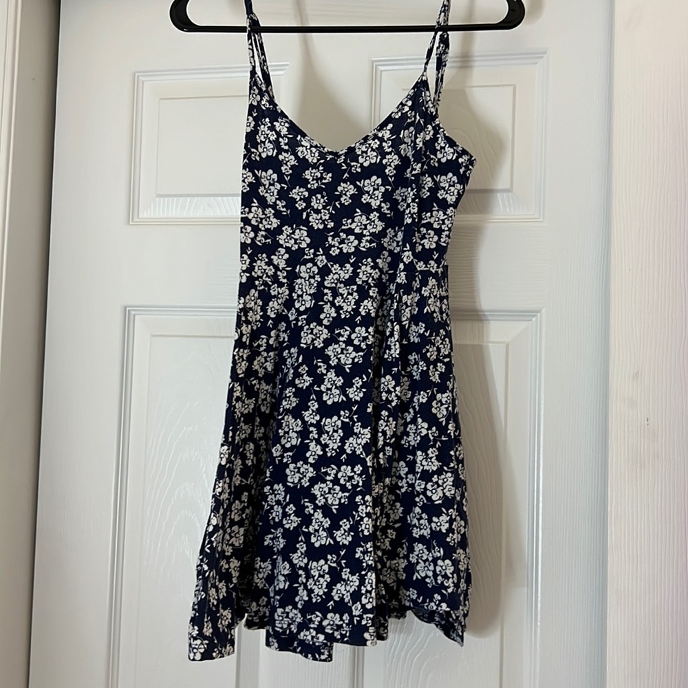 Medium blue and white floral sundress from forever 21. Soft material